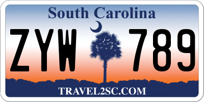 SC license plate ZYW789