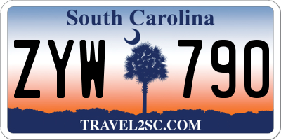 SC license plate ZYW790