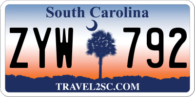 SC license plate ZYW792