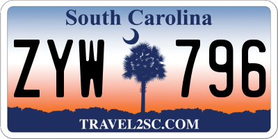 SC license plate ZYW796