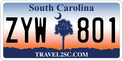SC license plate ZYW801