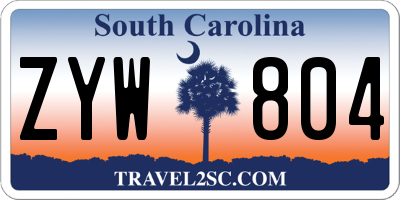 SC license plate ZYW804