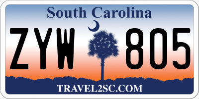 SC license plate ZYW805