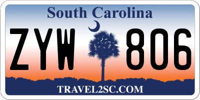 SC license plate ZYW806