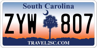 SC license plate ZYW807