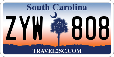 SC license plate ZYW808
