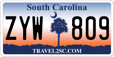 SC license plate ZYW809
