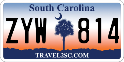 SC license plate ZYW814