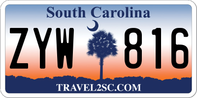SC license plate ZYW816