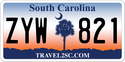 SC license plate ZYW821