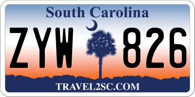 SC license plate ZYW826