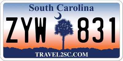 SC license plate ZYW831