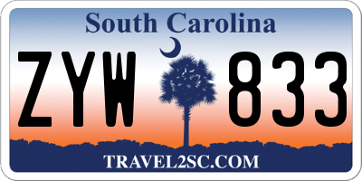 SC license plate ZYW833