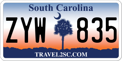 SC license plate ZYW835