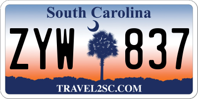 SC license plate ZYW837