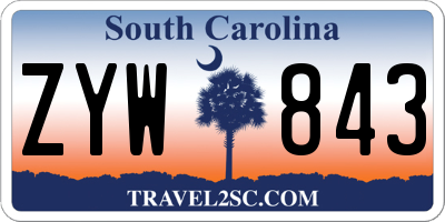 SC license plate ZYW843