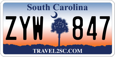 SC license plate ZYW847
