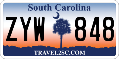 SC license plate ZYW848