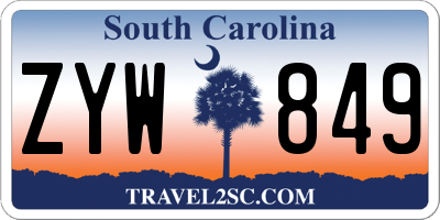 SC license plate ZYW849