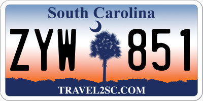 SC license plate ZYW851
