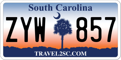 SC license plate ZYW857