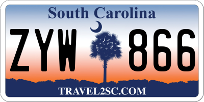 SC license plate ZYW866