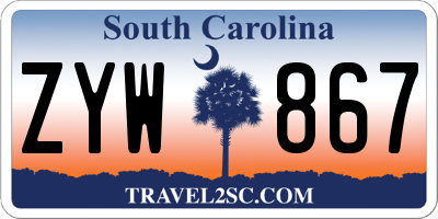 SC license plate ZYW867
