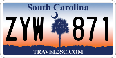 SC license plate ZYW871