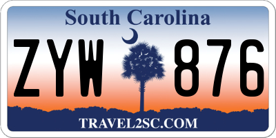 SC license plate ZYW876