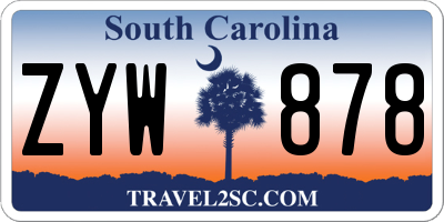SC license plate ZYW878