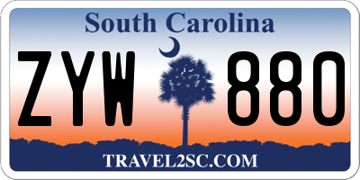 SC license plate ZYW880