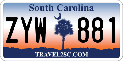 SC license plate ZYW881