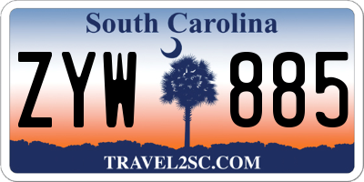 SC license plate ZYW885