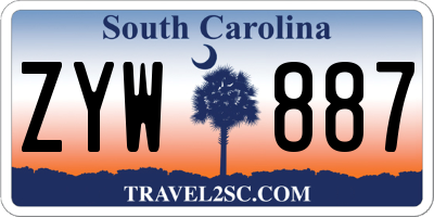 SC license plate ZYW887