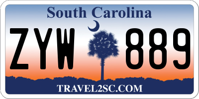 SC license plate ZYW889