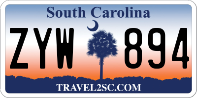 SC license plate ZYW894