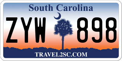 SC license plate ZYW898