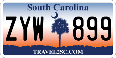 SC license plate ZYW899