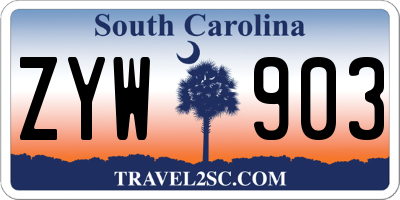 SC license plate ZYW903
