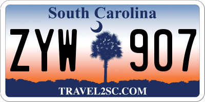 SC license plate ZYW907