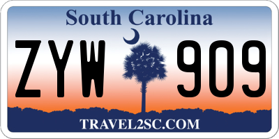 SC license plate ZYW909
