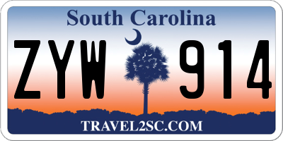 SC license plate ZYW914