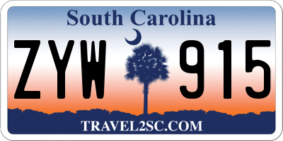 SC license plate ZYW915
