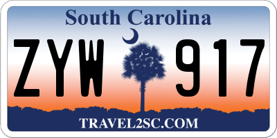 SC license plate ZYW917