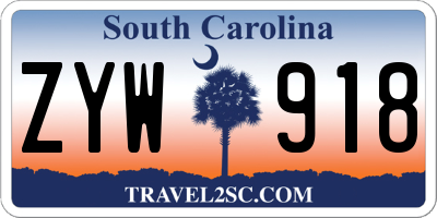 SC license plate ZYW918