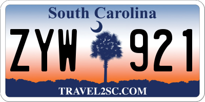 SC license plate ZYW921