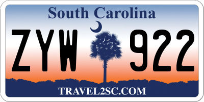 SC license plate ZYW922