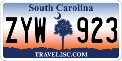 SC license plate ZYW923