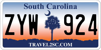 SC license plate ZYW924