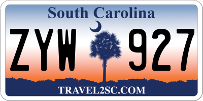 SC license plate ZYW927